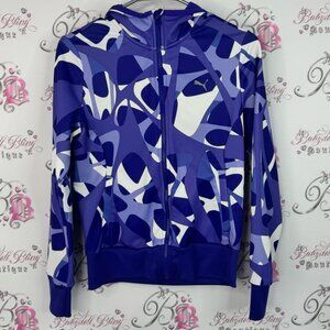 Puma hoodie zip up Abstract Blue and White Jacket sweater comfy athletic